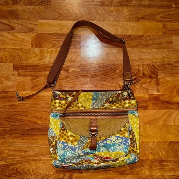 Fossil Maddox Boho Tapestry Purse/Shoulder Bag, Cross Body-Pockets x  9”